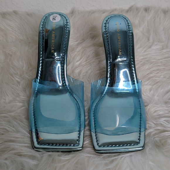 Good American Blue Transparent Heels - Picture 4 of 9